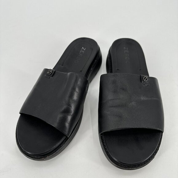 Cole Haan Womens Black Leather Zerogrand Global Slide Cushioned Beach 8 Sandals - Picture 2 of 7